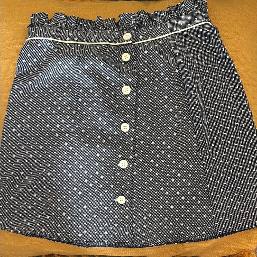 Topshop Blue A-Line Mini Skirt with Ruffled Details